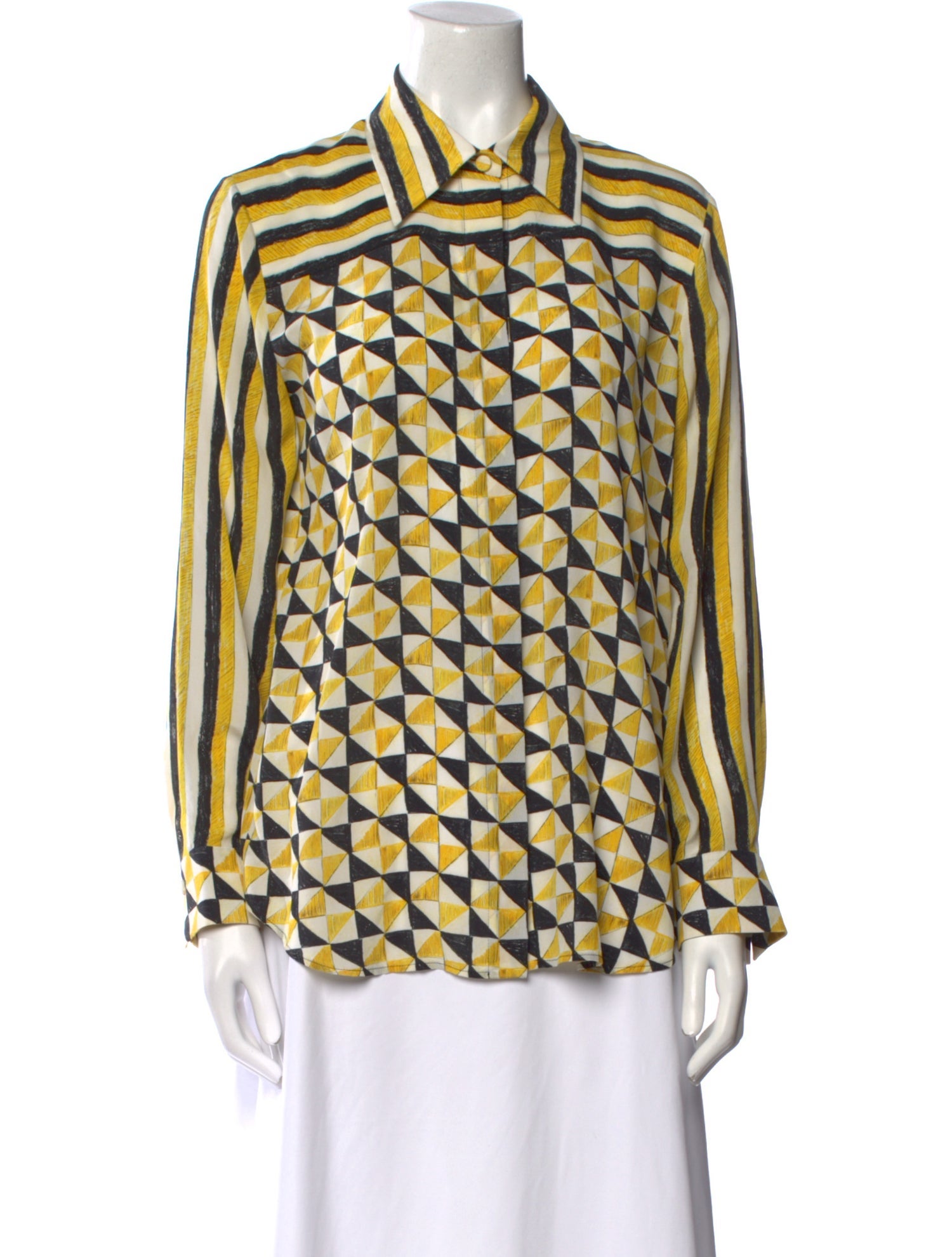 Chloé Silk Animal Print Button-Up Top