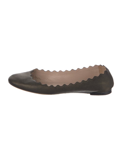 Chloé Leather Scalloped Accent Ballet Flats