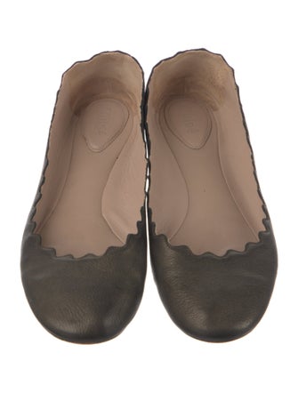 Chloé Leather Scalloped Accent Ballet Flats