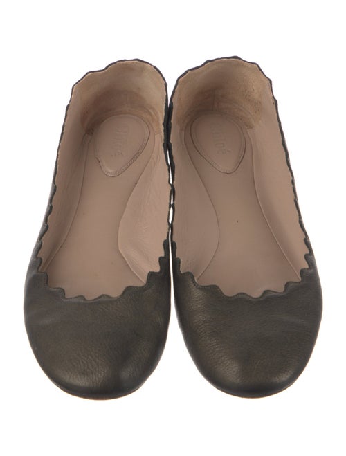 Chloé Leather Scalloped Accent Ballet Flats