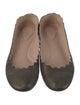 Chloé Leather Scalloped Accent Ballet Flats