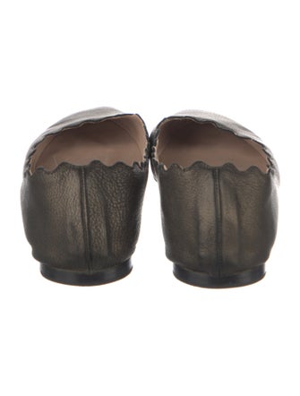 Chloé Leather Scalloped Accent Ballet Flats