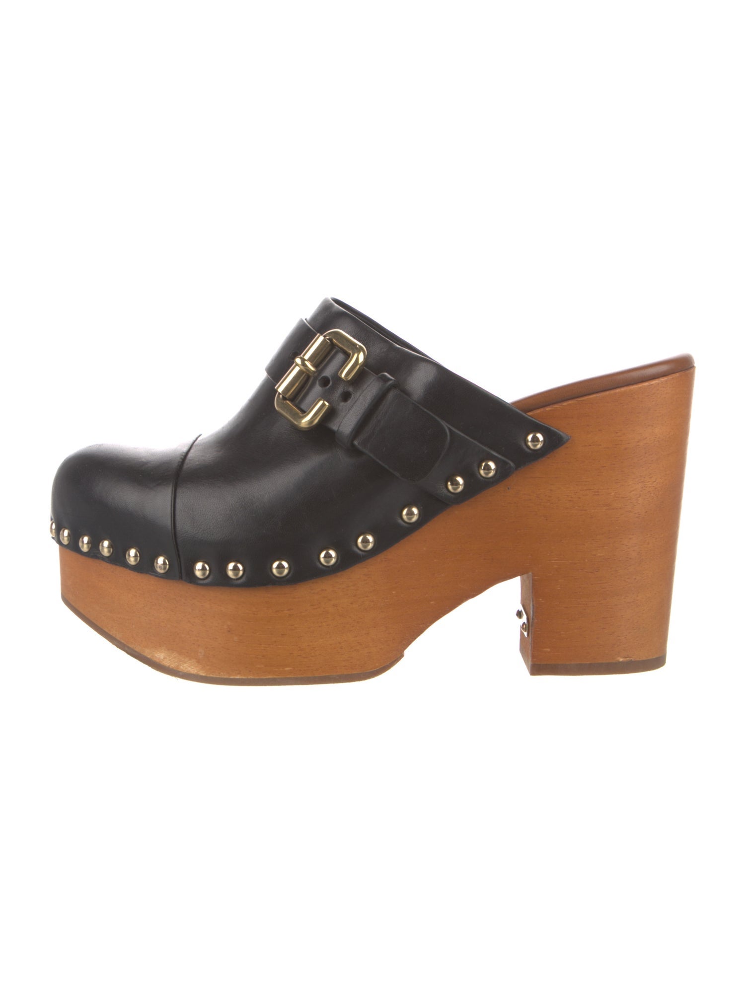 Chloé Leather Studded Accents Mules