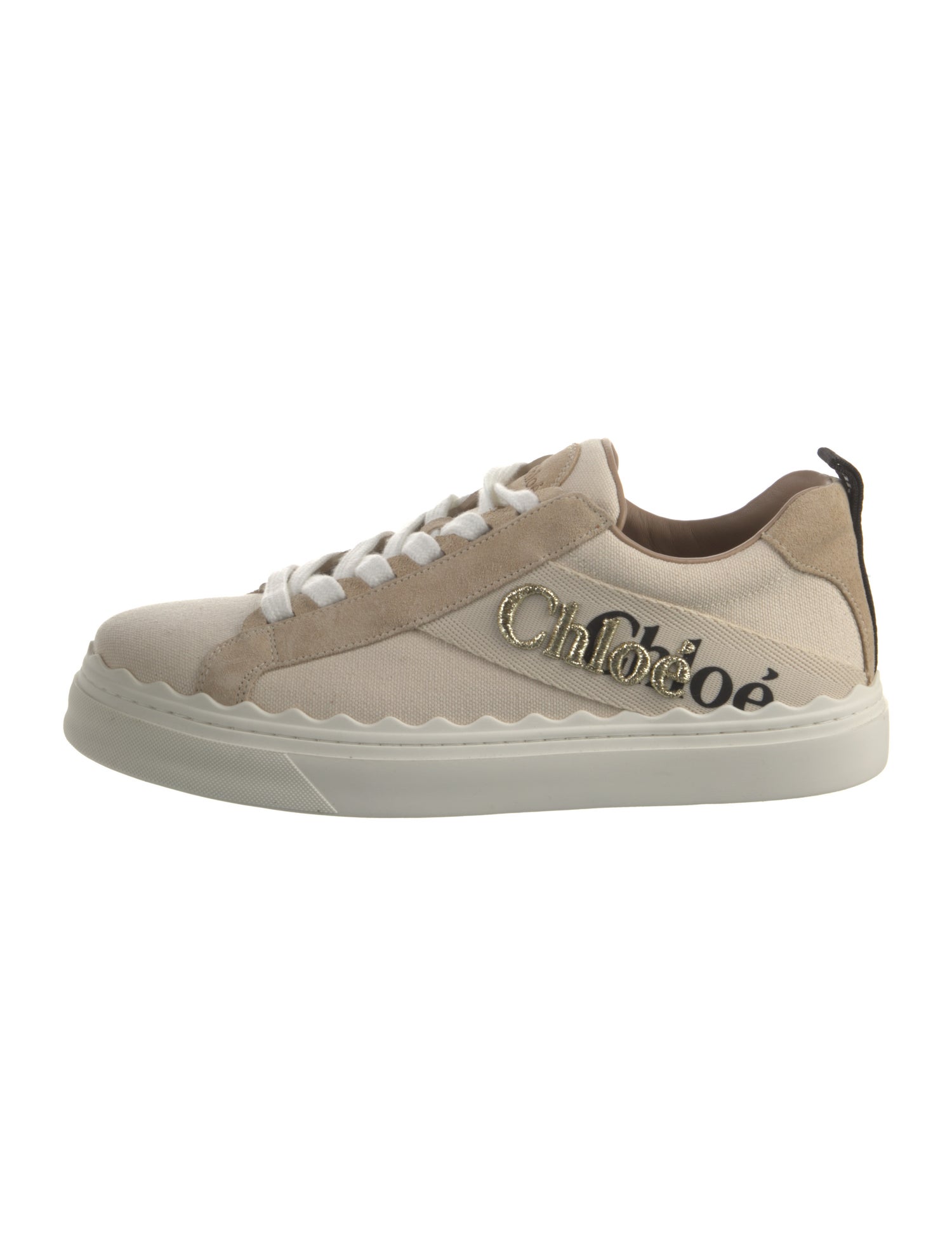 Chloé Canvas Colorblock Pattern Sneakers