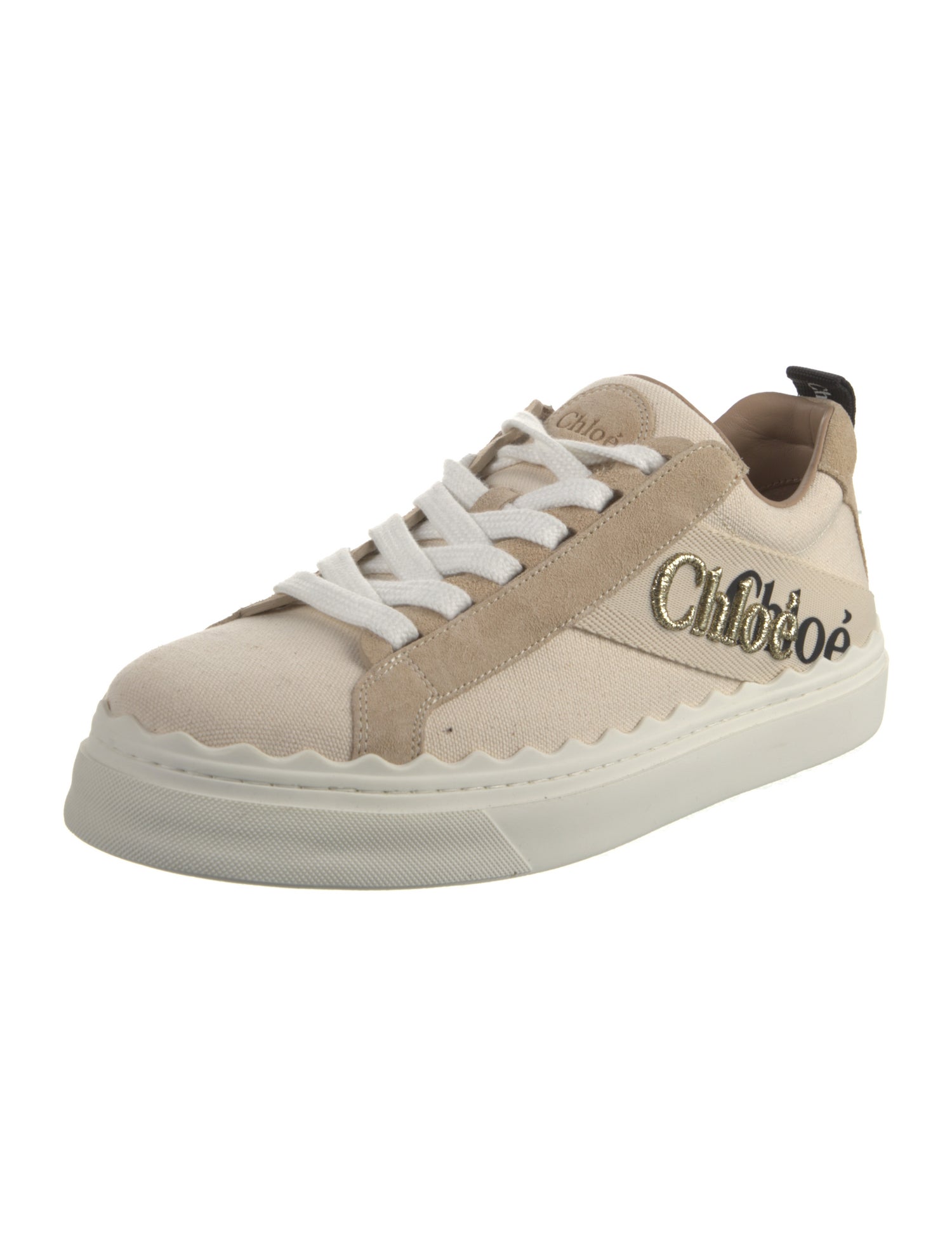 Chloé Canvas Colorblock Pattern Sneakers