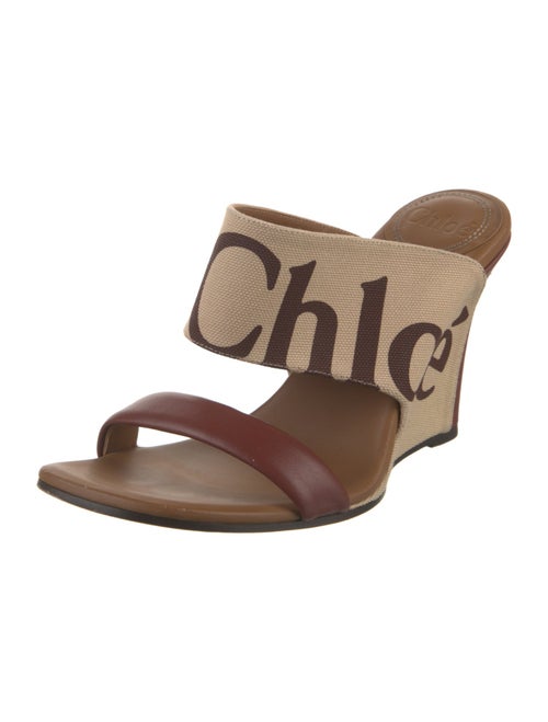 Chloé Leather Graphic Print Slides