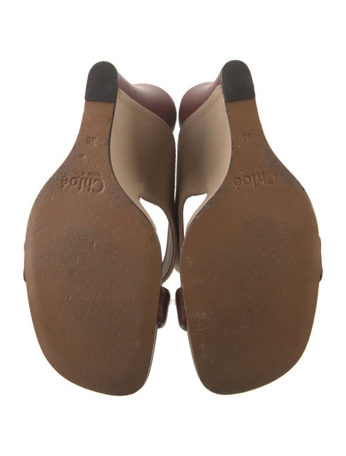 Chloé Leather Graphic Print Slides