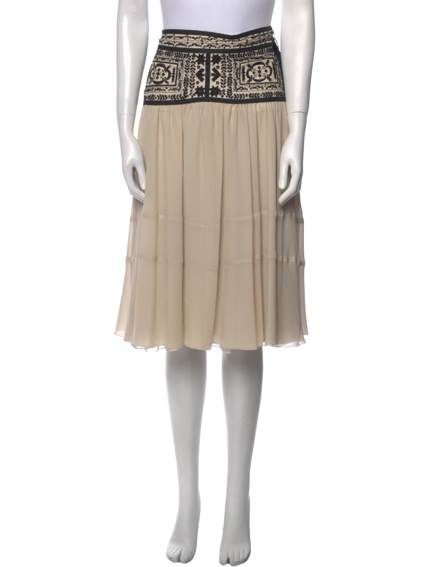 Chloé Tassel Accents Knee-Length Skirt