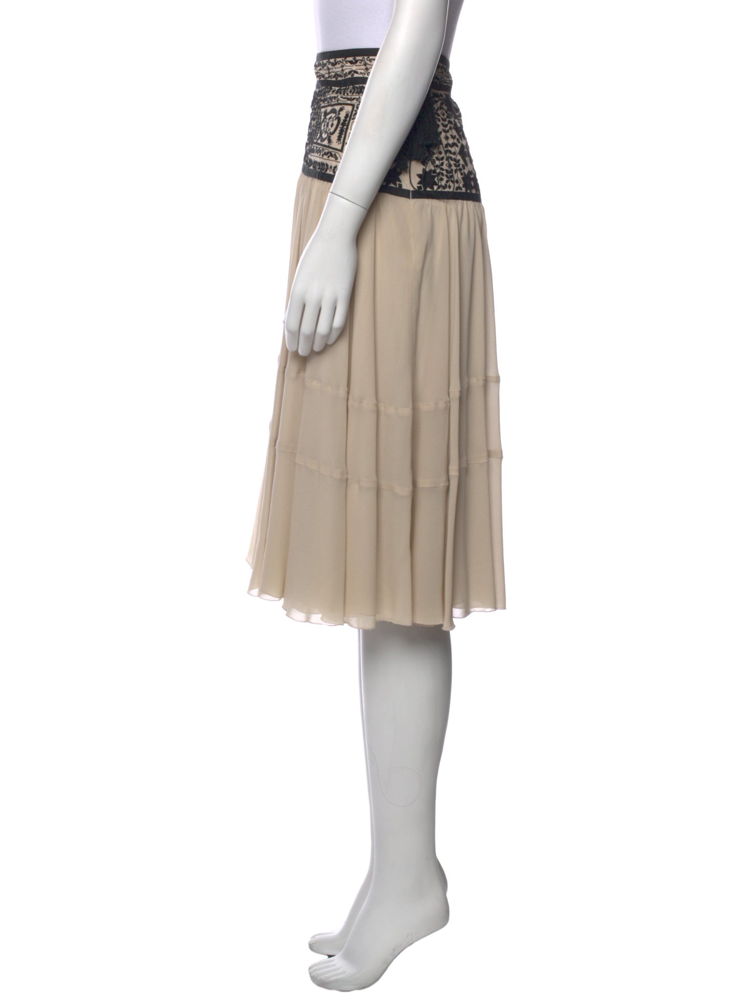 Chloé Tassel Accents Knee-Length Skirt