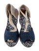 Chloé Denim Tweed Pattern Mules