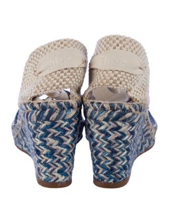 Chloé Denim Tweed Pattern Mules