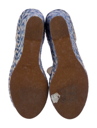 Chloé Denim Tweed Pattern Mules