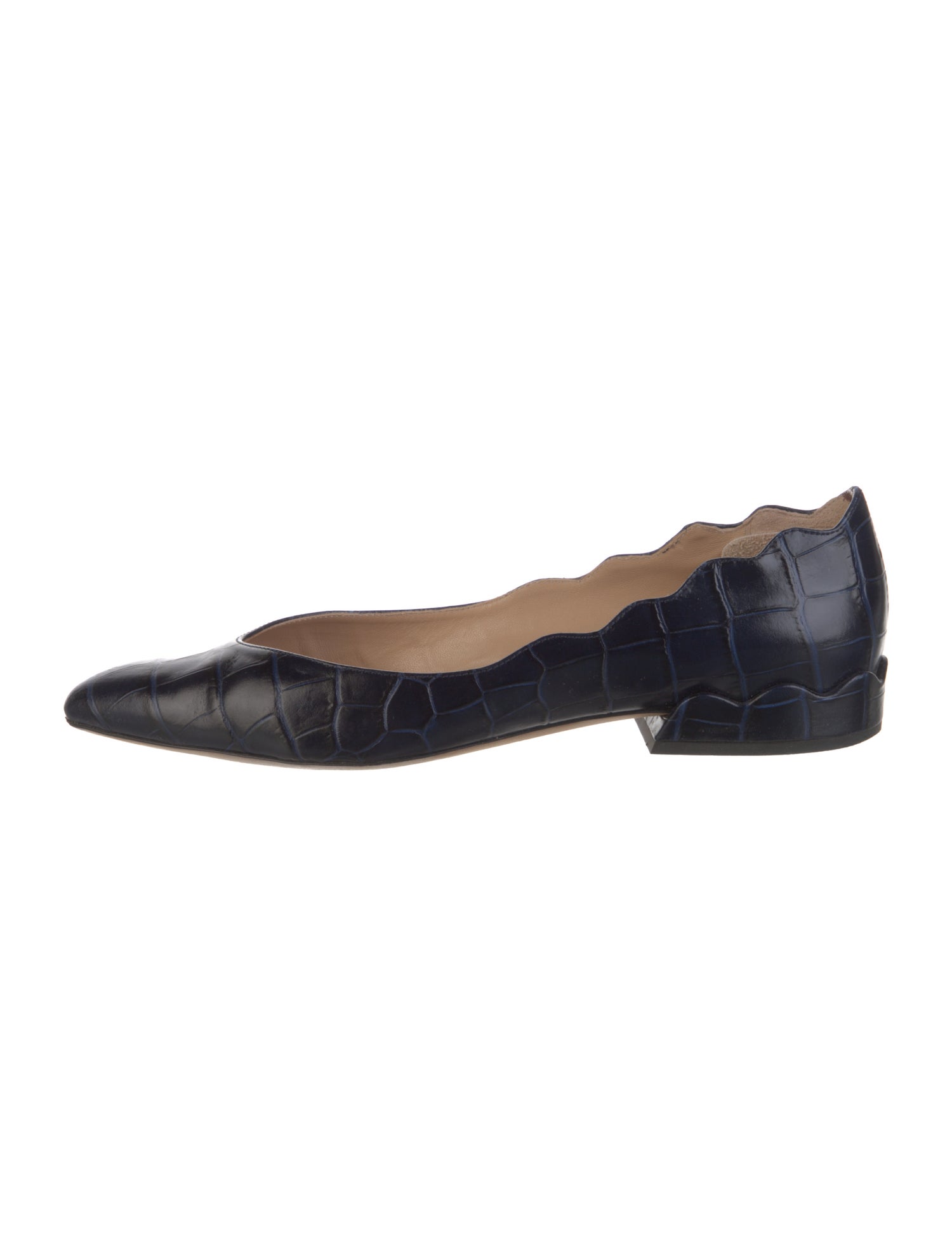 Chloé Patent Leather Scalloped Accent Flats
