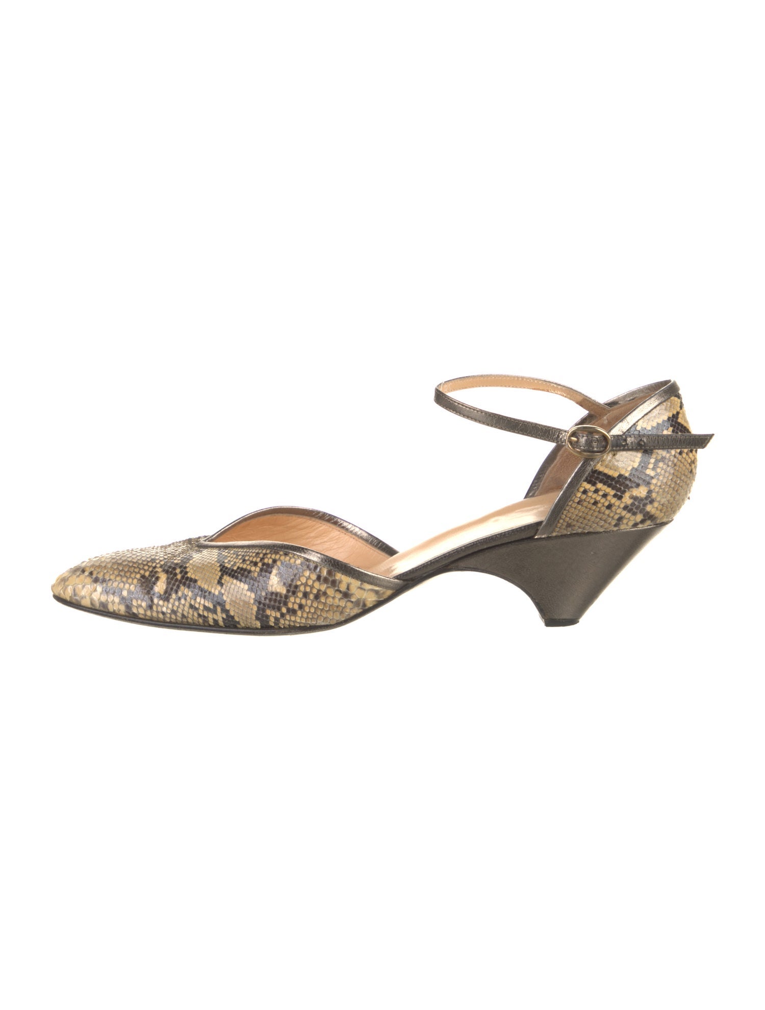 Chloé Snakeskin Animal Print Slingback Pumps