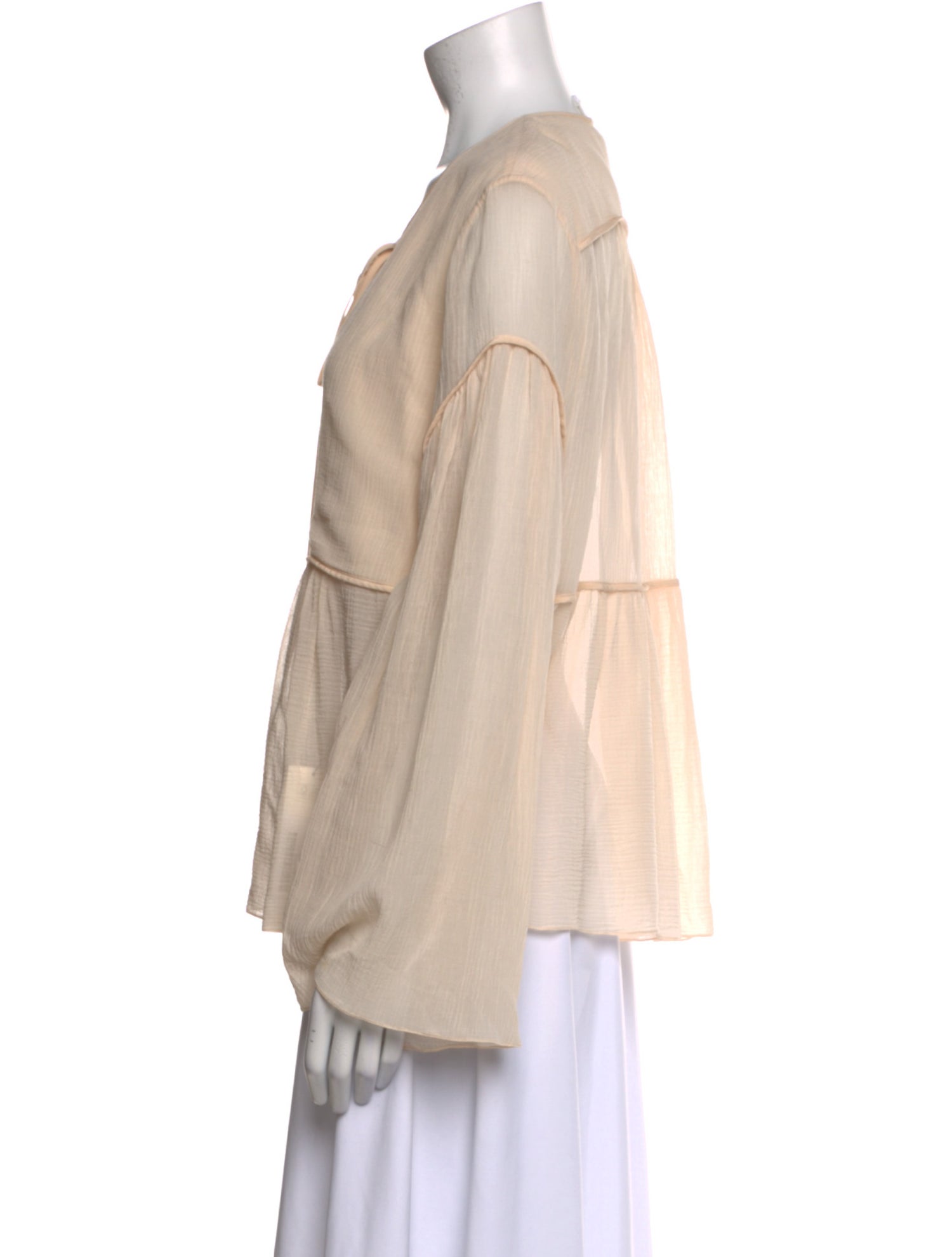 Chloé V-Neck Long Sleeve Blouse