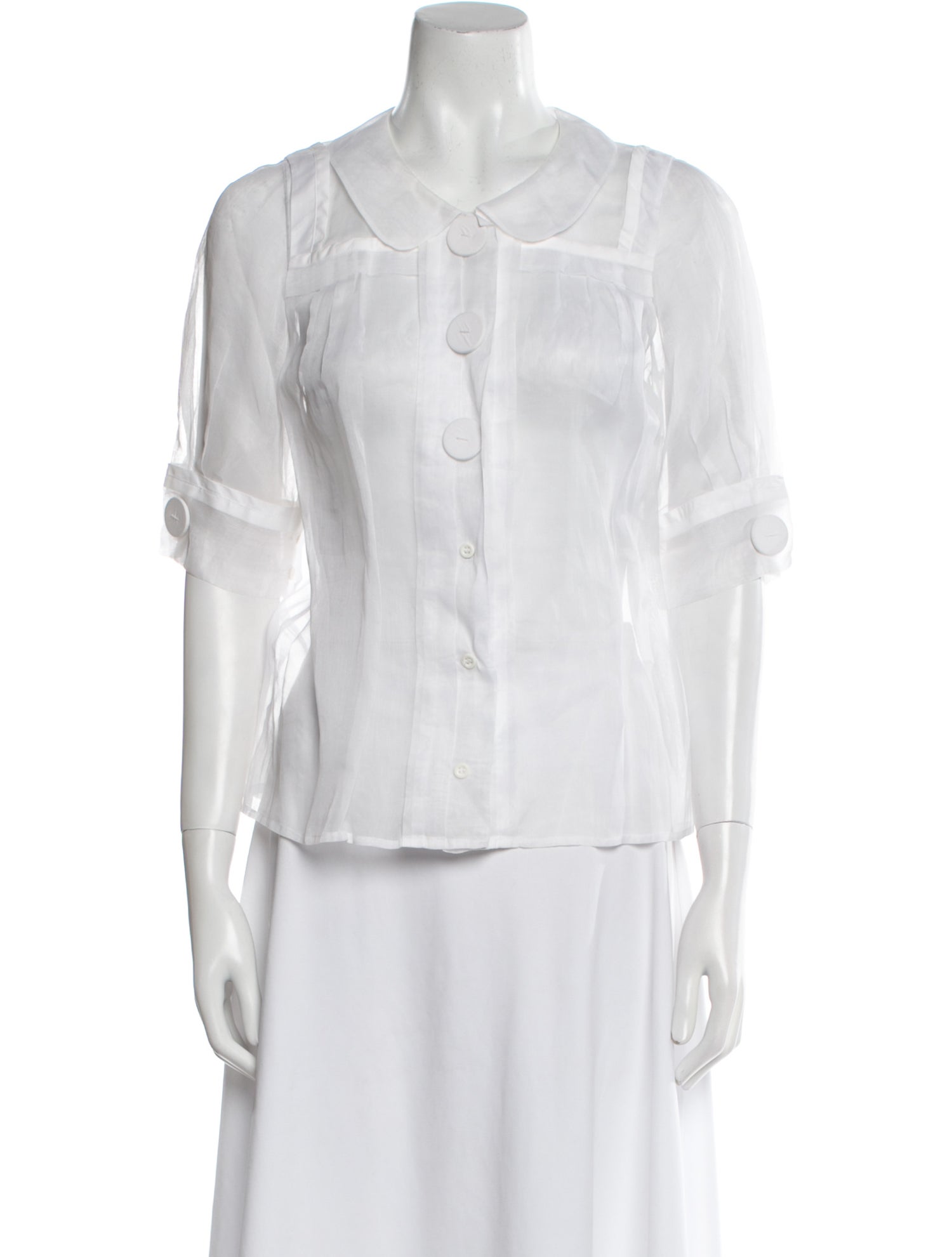 Chloé Three-Quarter Sleeve Button-Up Top