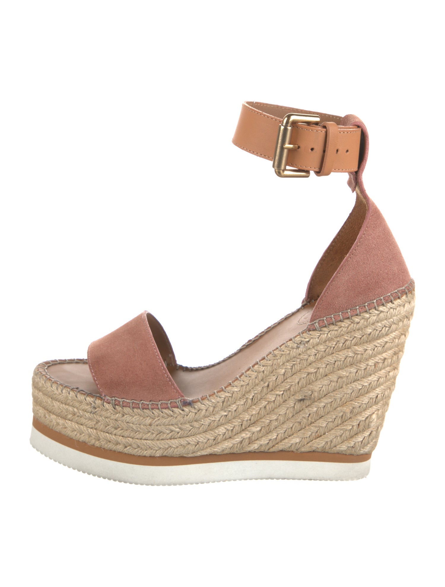 See by Chloé Suede Colorblock Pattern Espadrilles