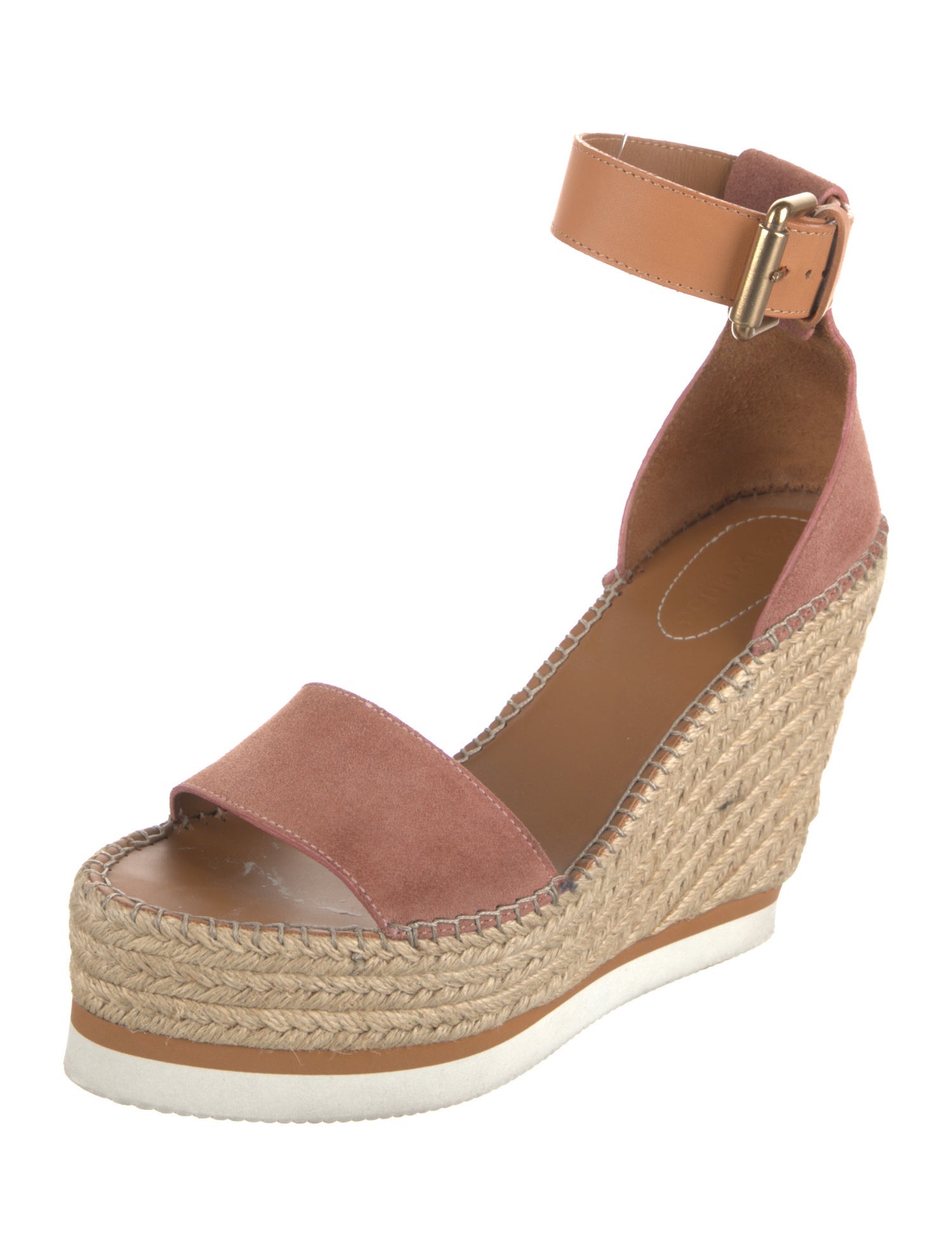 See by Chloé Suede Colorblock Pattern Espadrilles