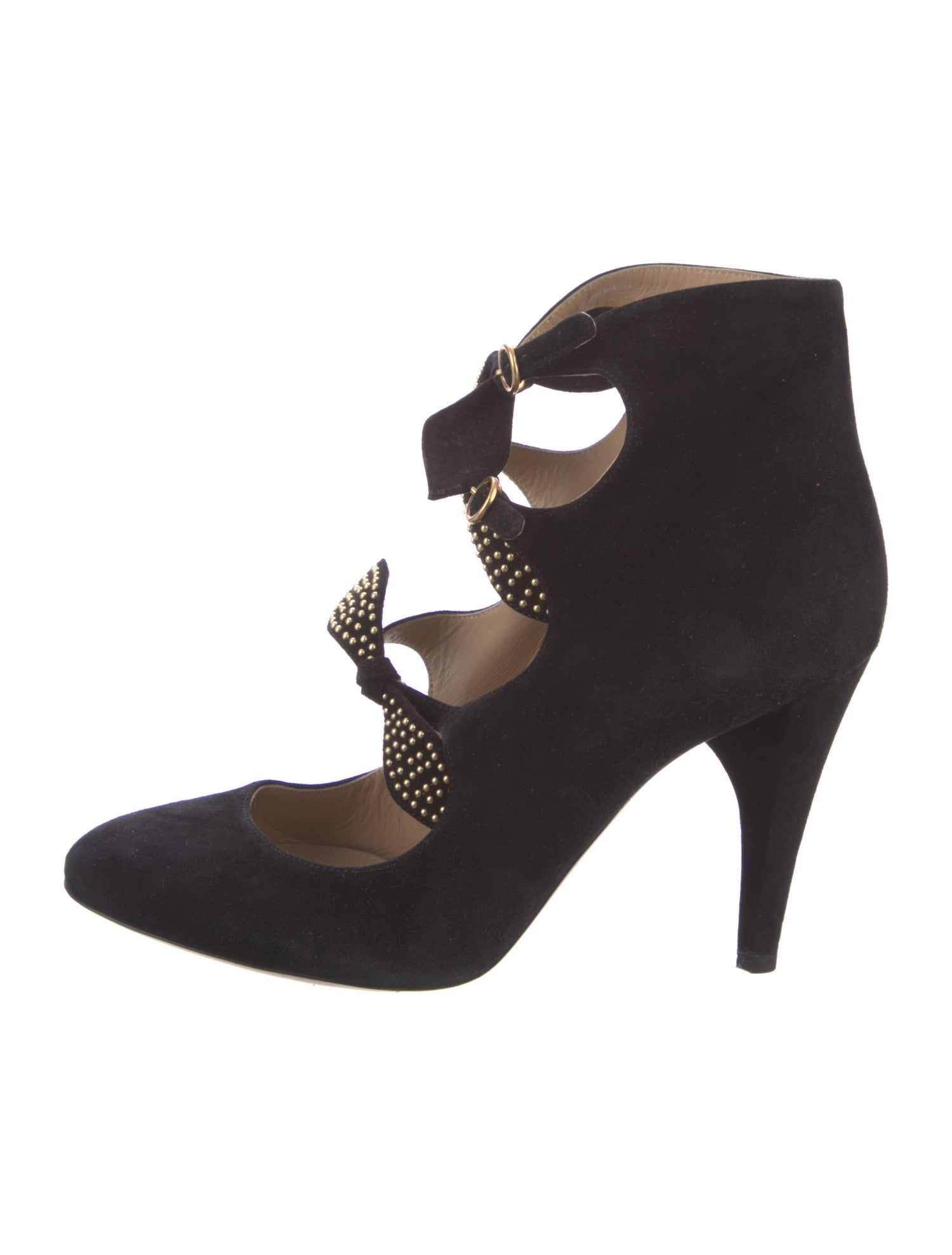 Chloé Suede Bow Accents Pumps