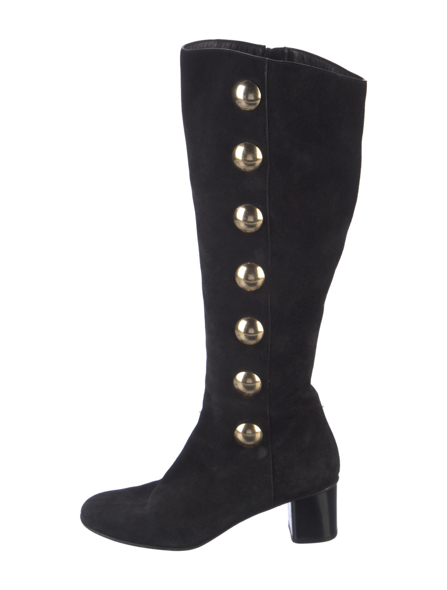 Chloé Suede Studded Accents Boots