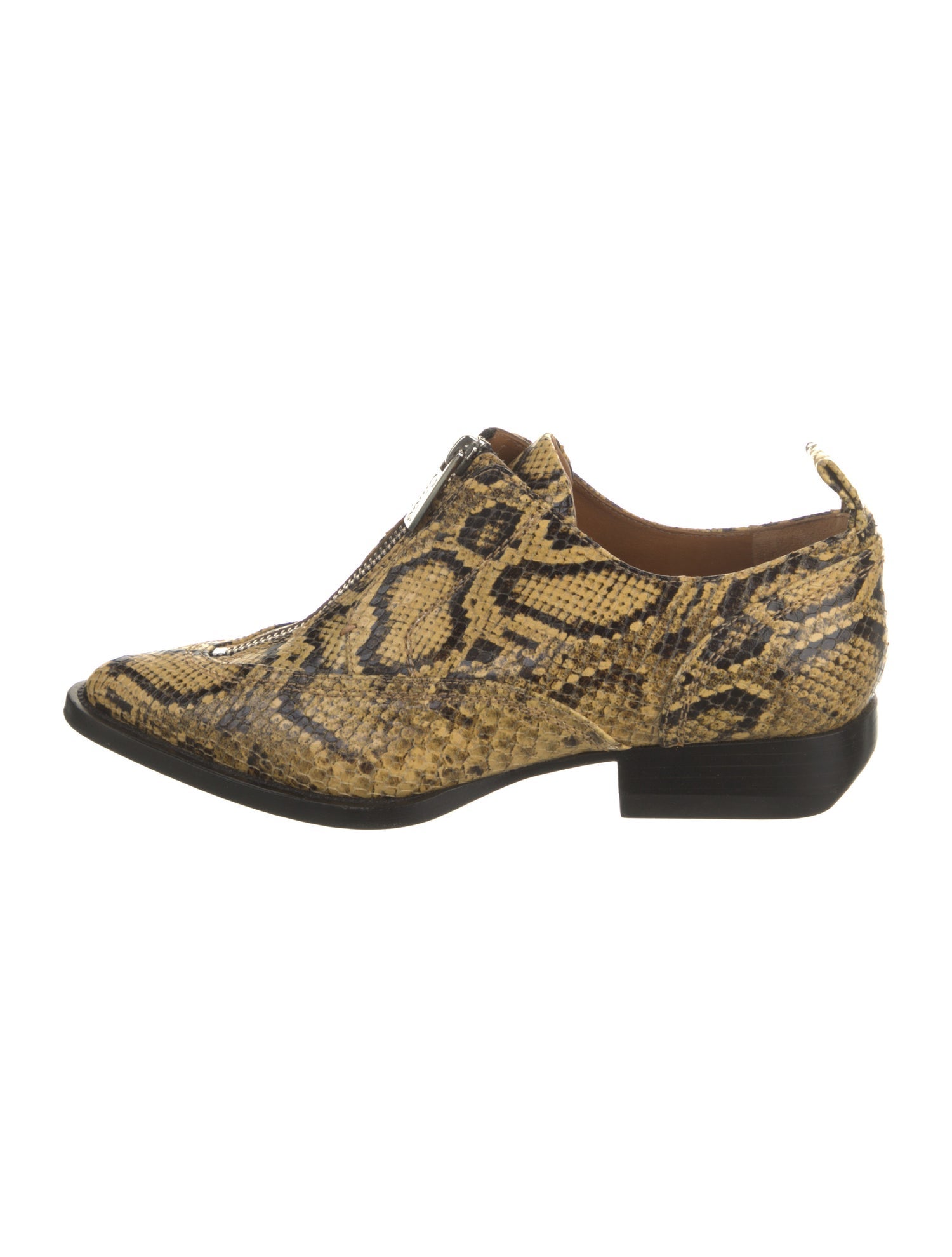 Chloé Embossed Leather Animal Print Oxfords