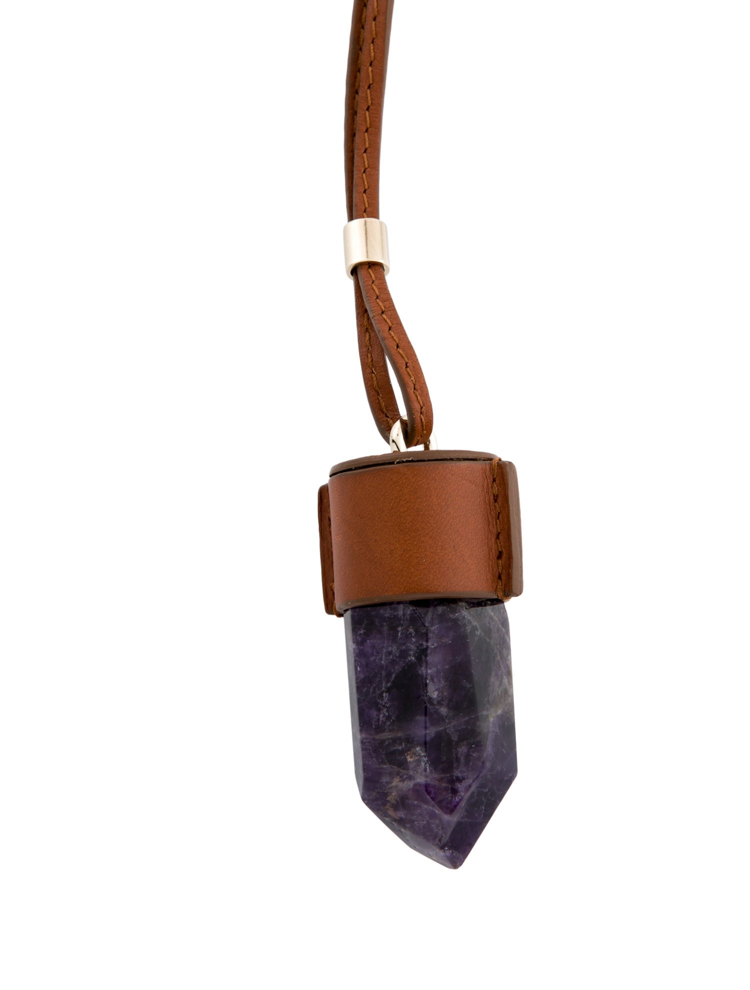 Chloé Amethyst & Leather Jemma Necklace