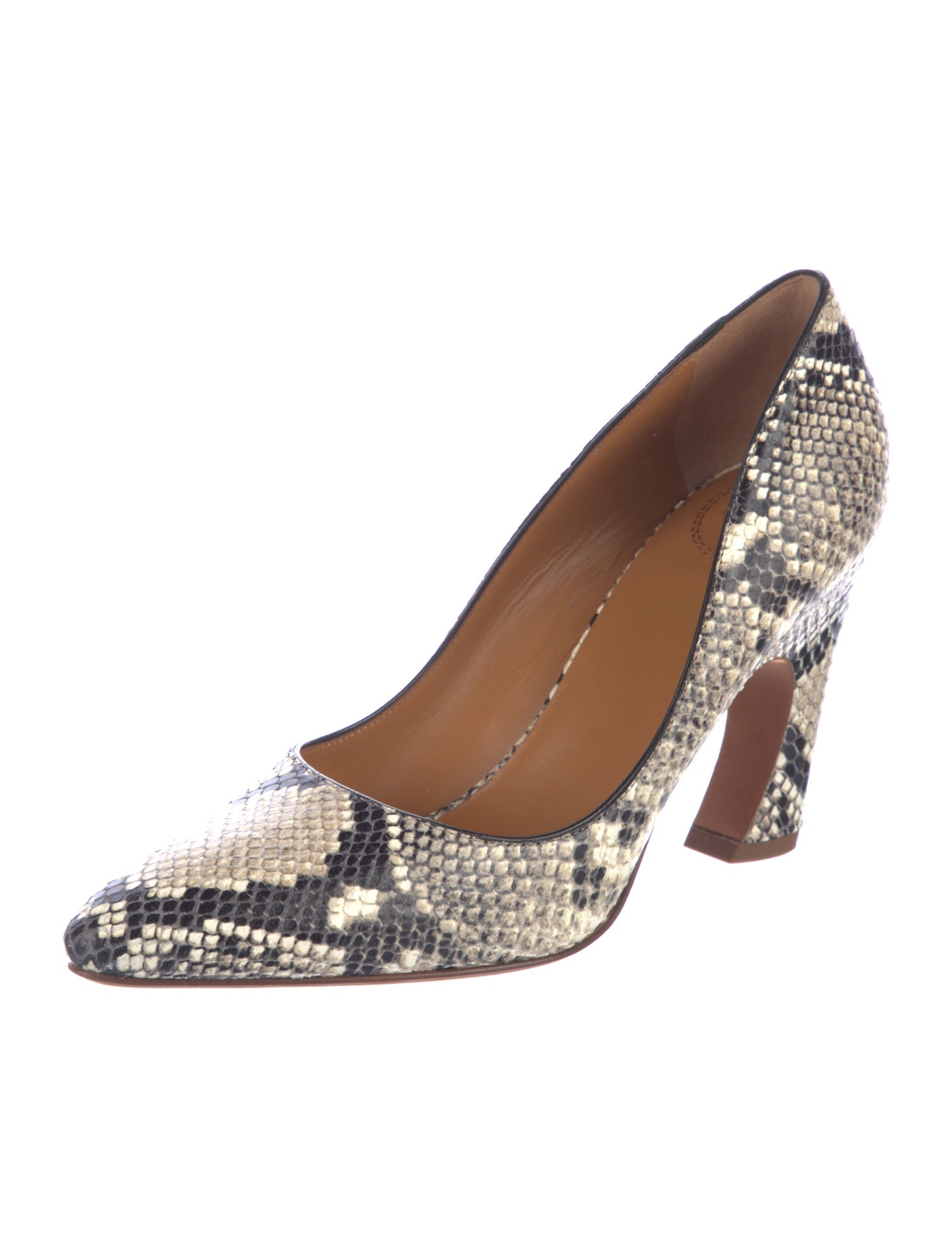 Chloé Snakeskin Animal Print D'Orsay Pumps