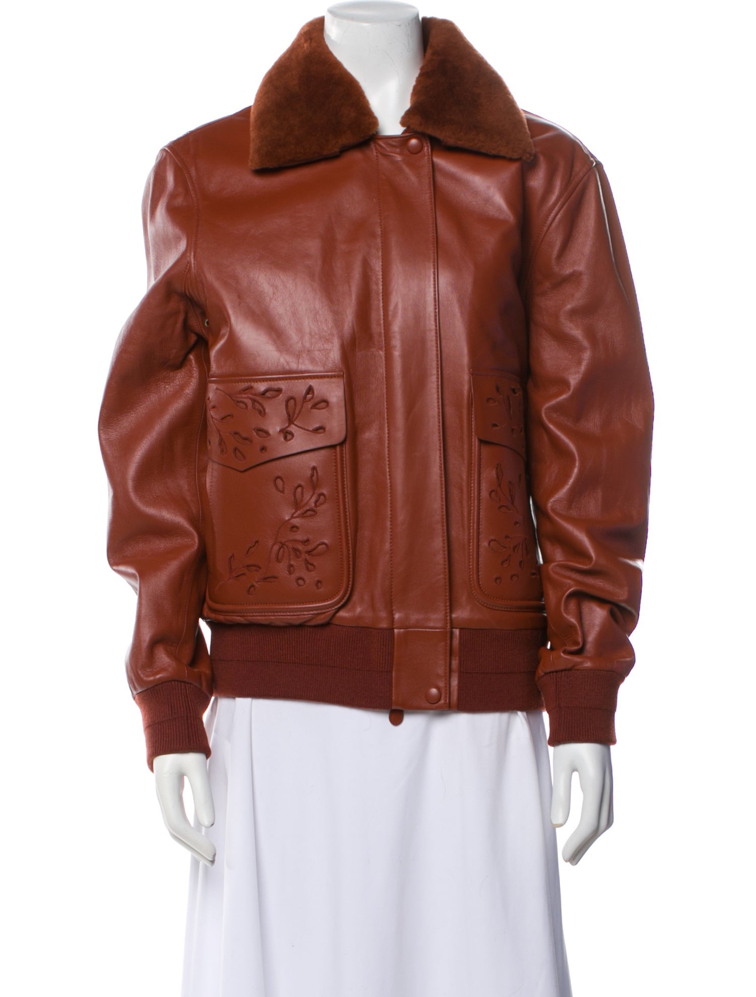 Chloé Leather Bomber Jacket
