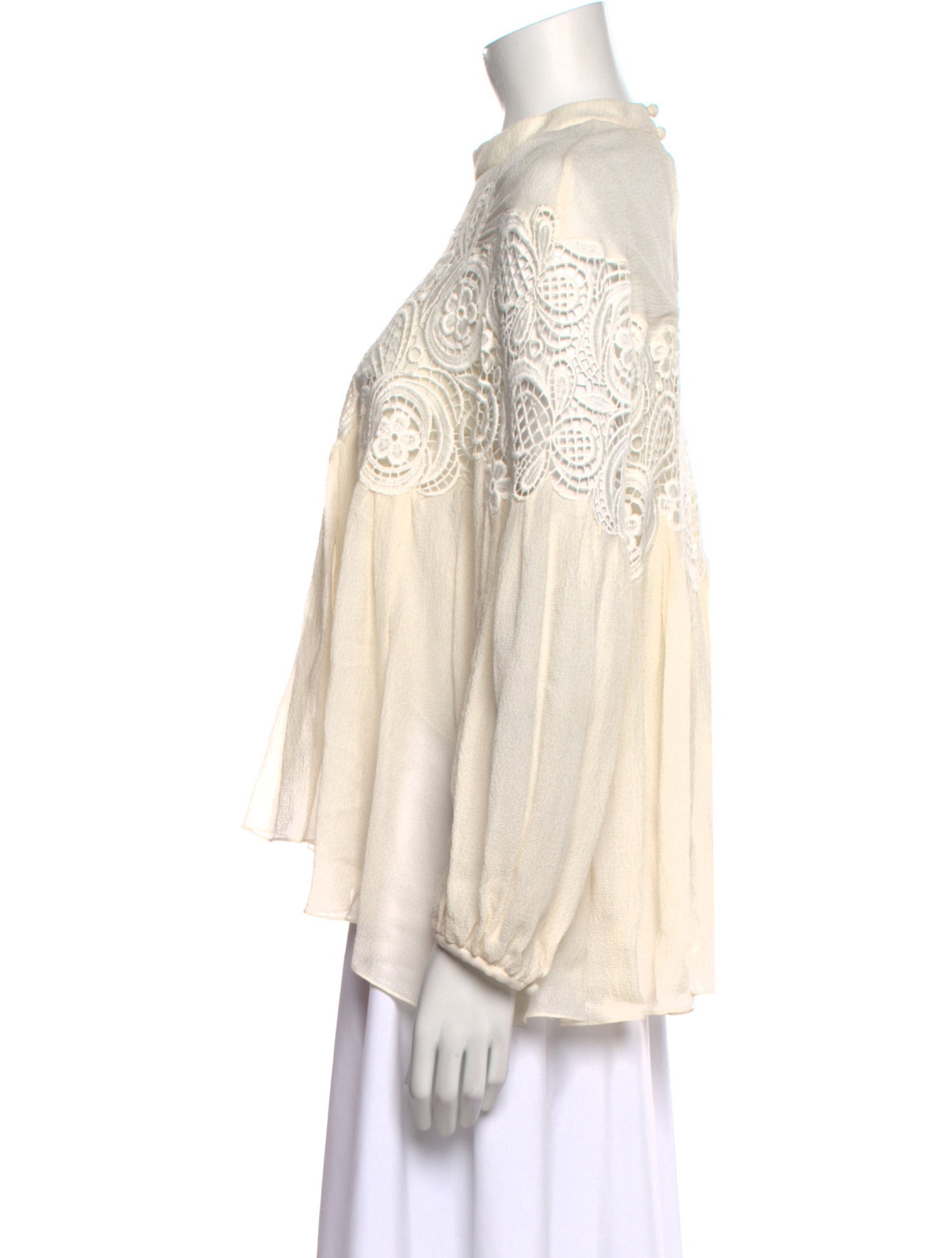 Chloé Silk Mock Neck Blouse