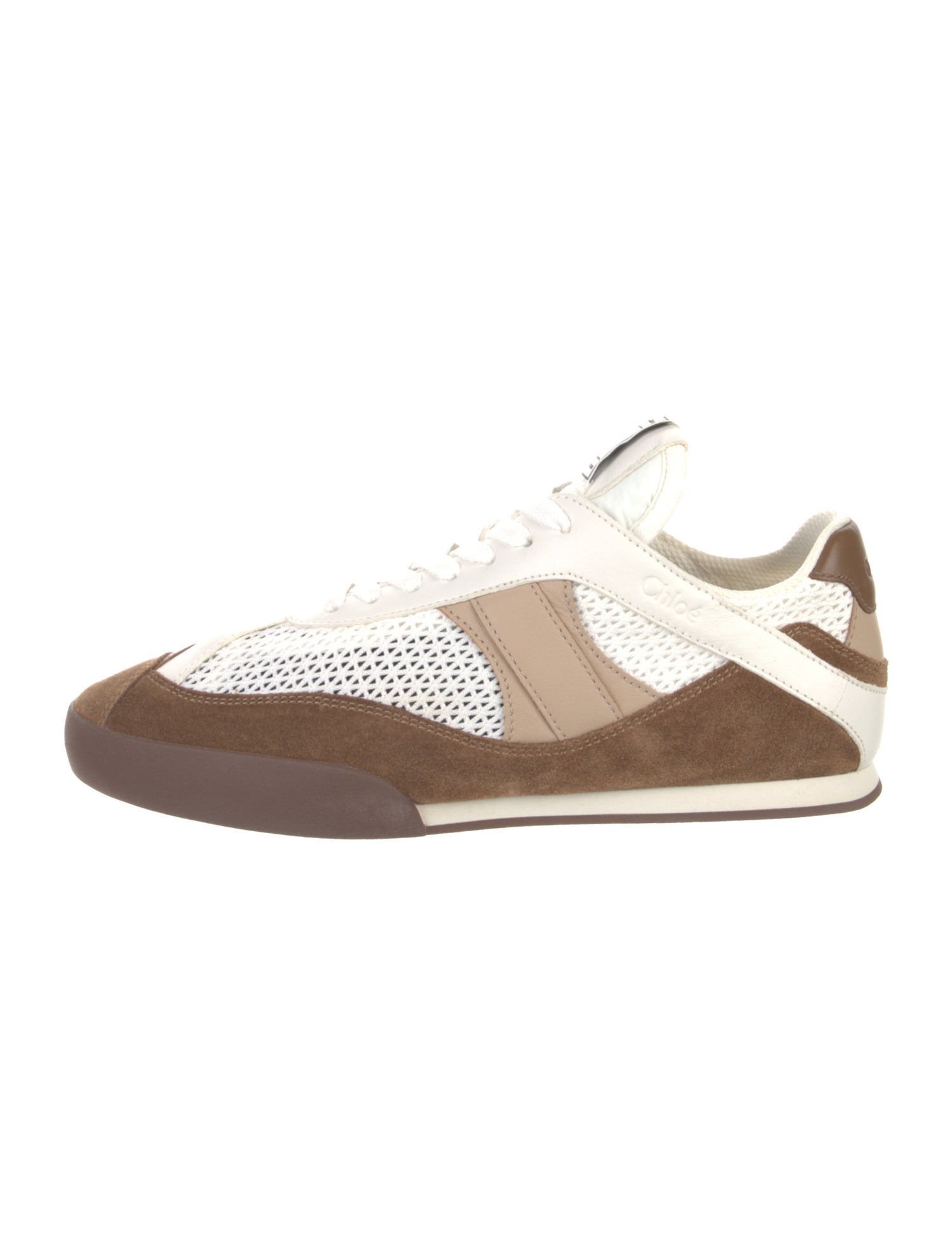 Chloé Suede Colorblock Pattern Sneakers