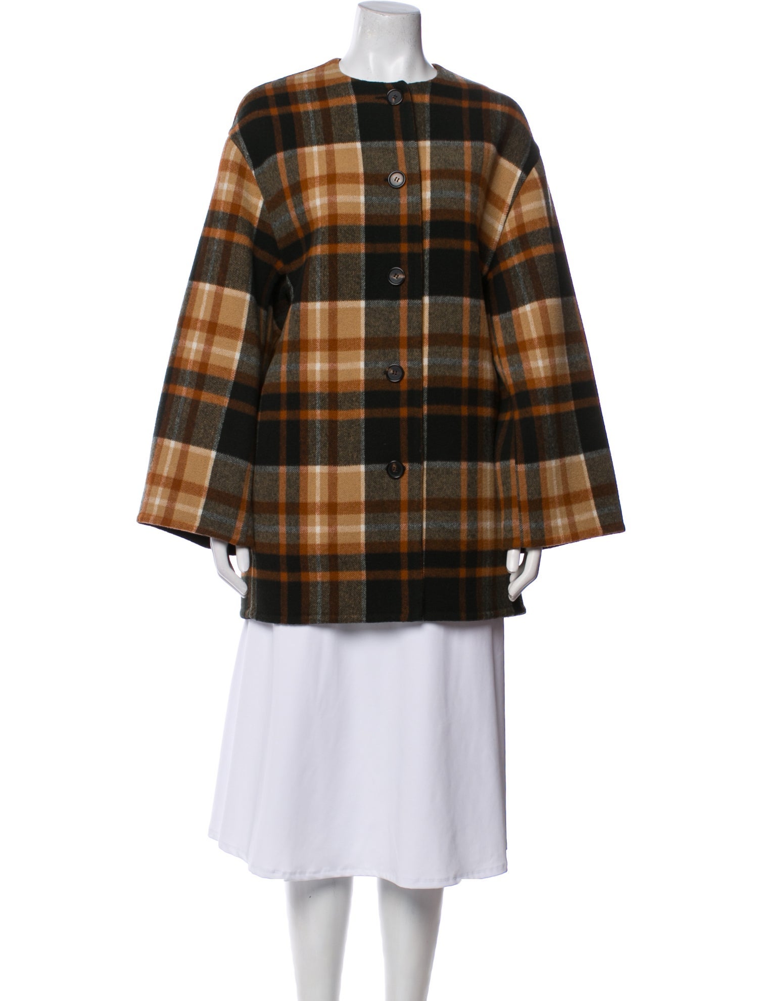 Chloé Virgin Wool Plaid Print Coat w/ Tags