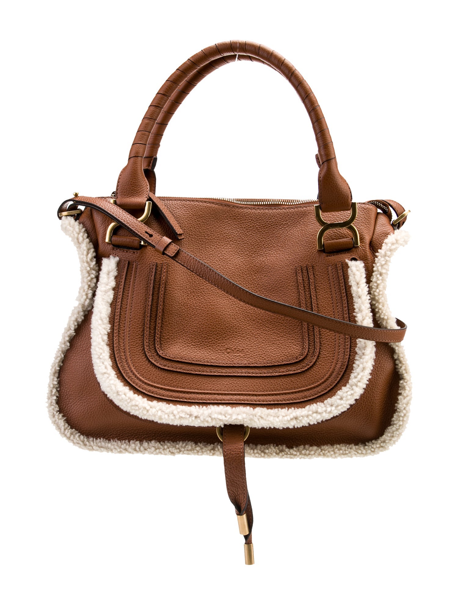 Chloé Leather Marcie Satchel Handle Bag Medium