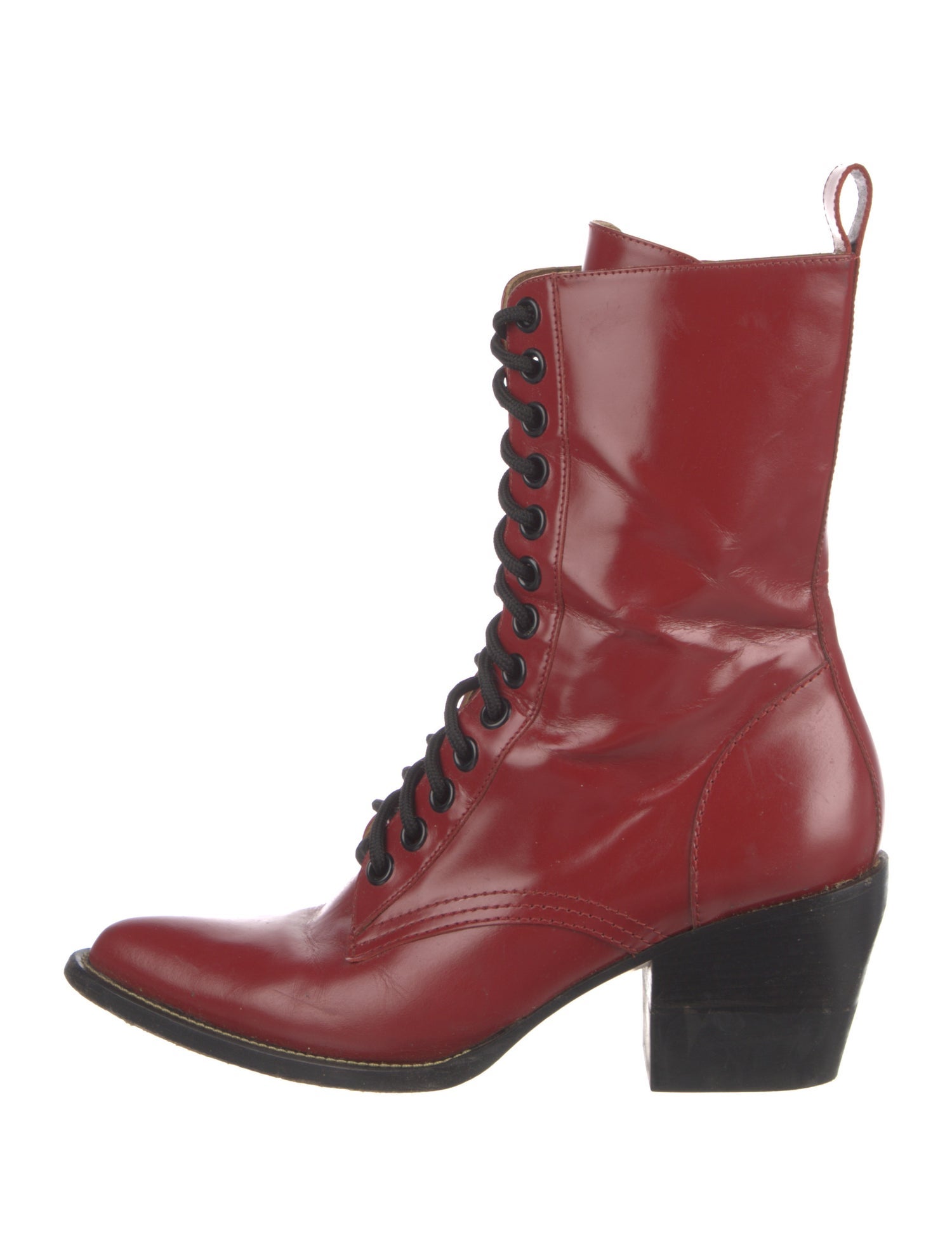Chloé Leather Combat Boots