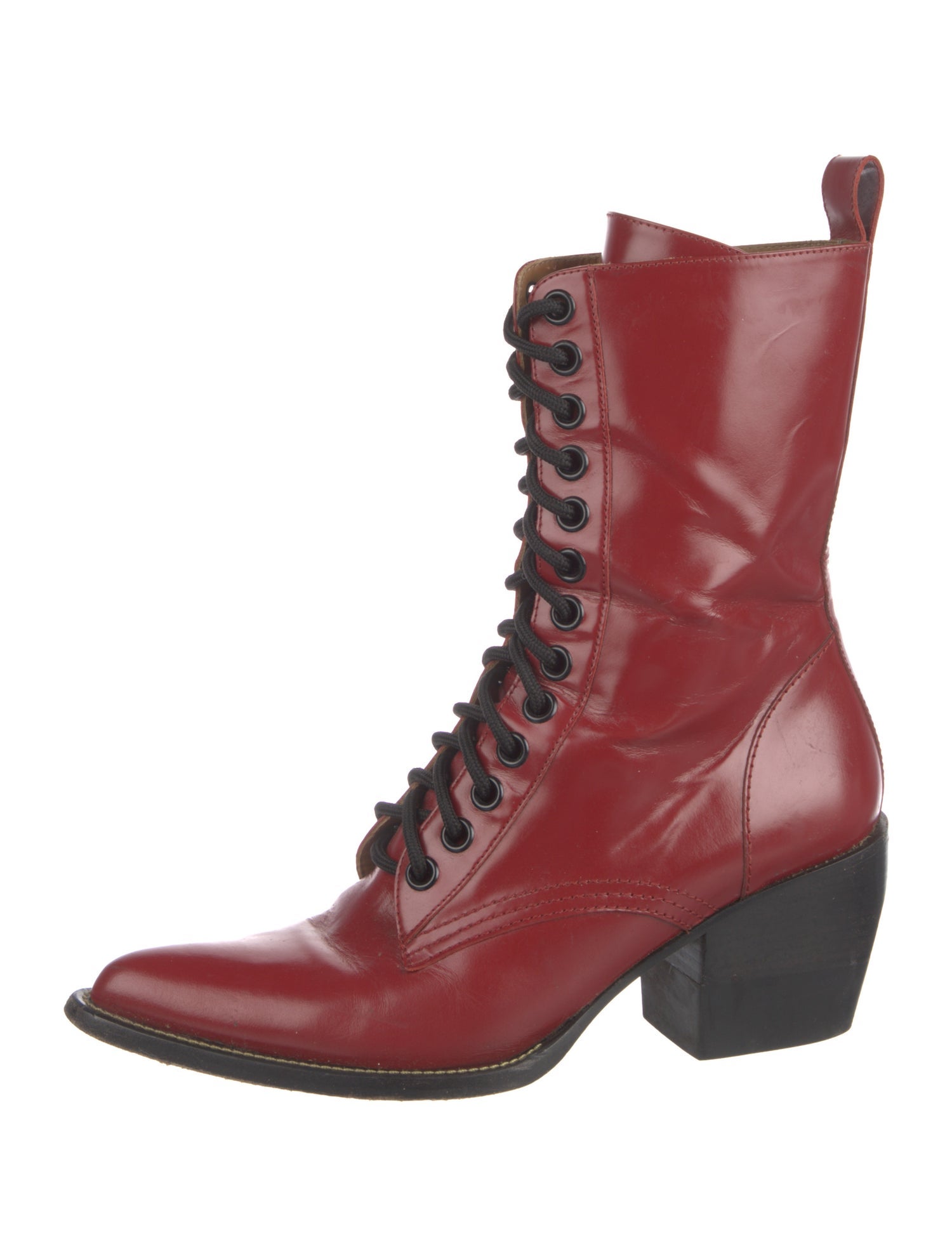 Chloé Leather Combat Boots