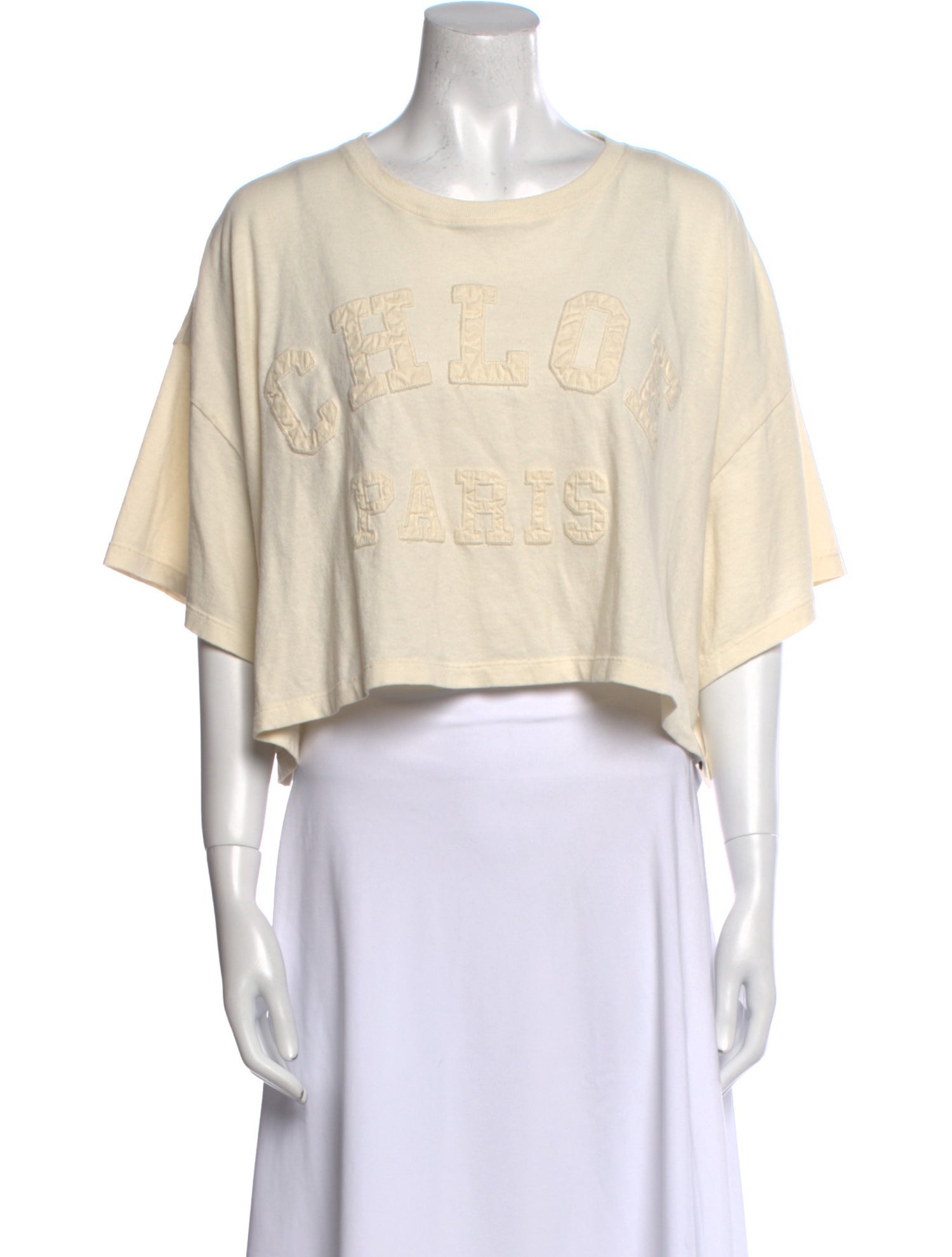 Chloé Graphic Print Crew Neck Crop Top
