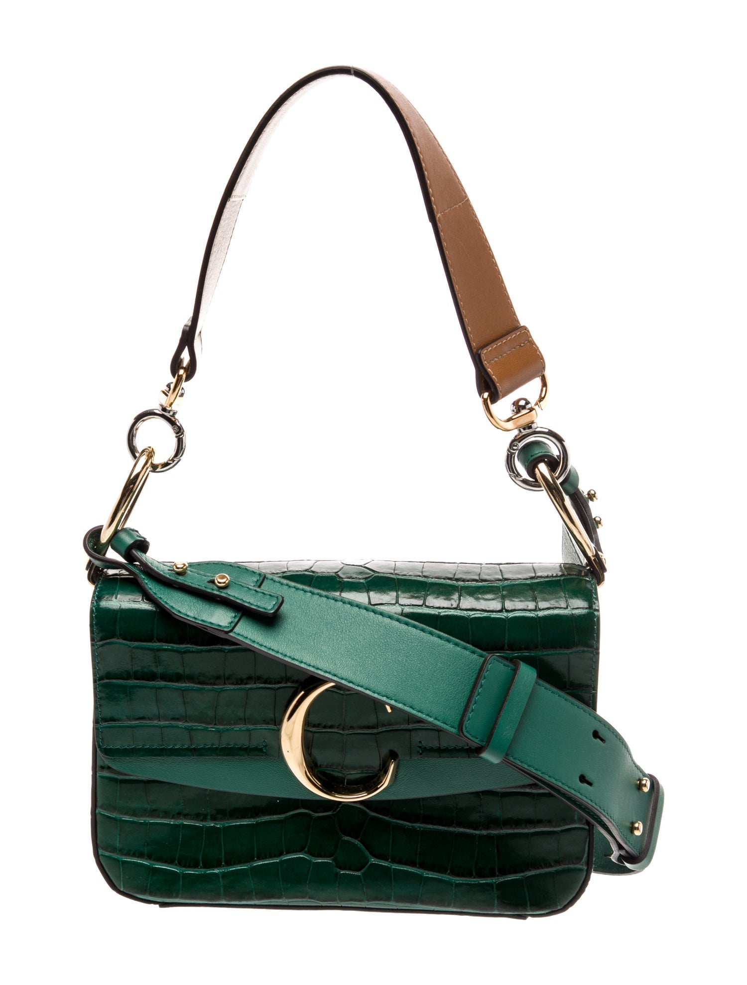 Chloé Embossed Leather Shoulder Bag