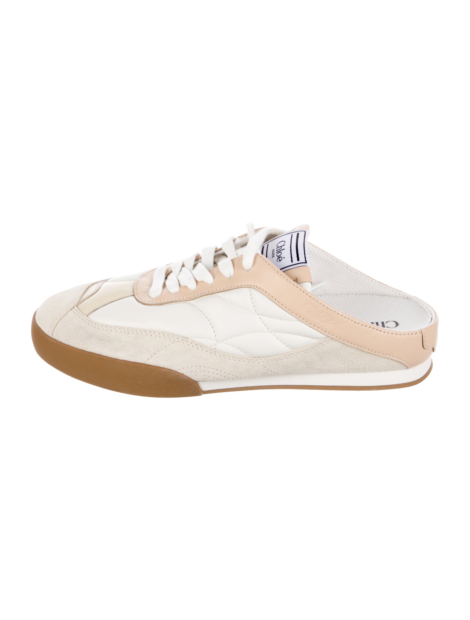 Chloé Leather Colorblock Pattern Sneakers