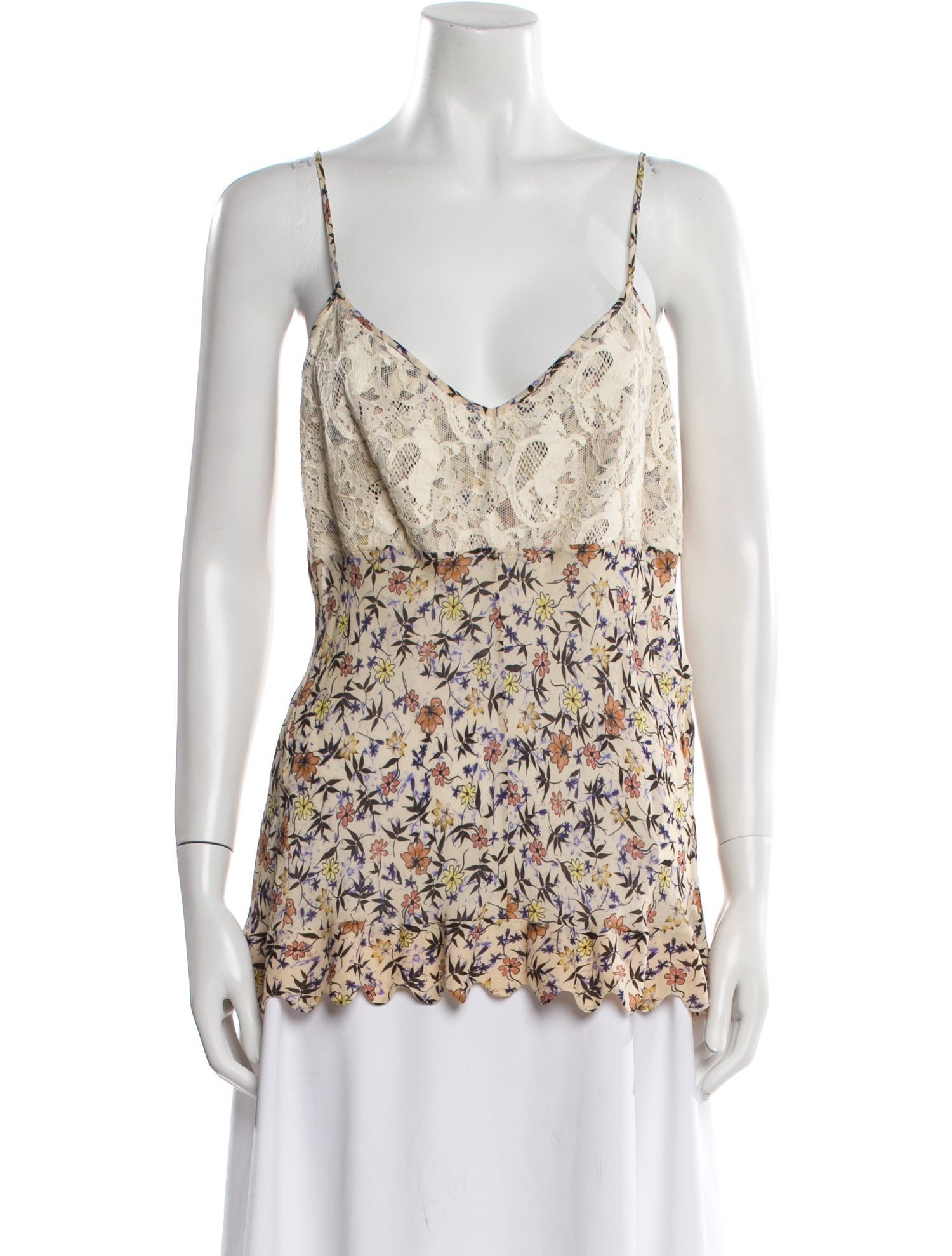 Chloé Floral Print V-Neck Top