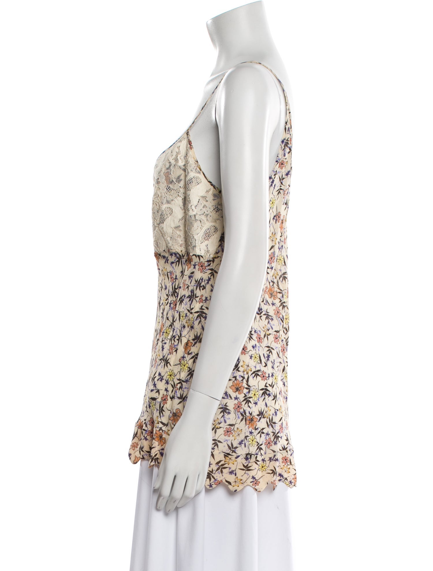 Chloé Floral Print V-Neck Top