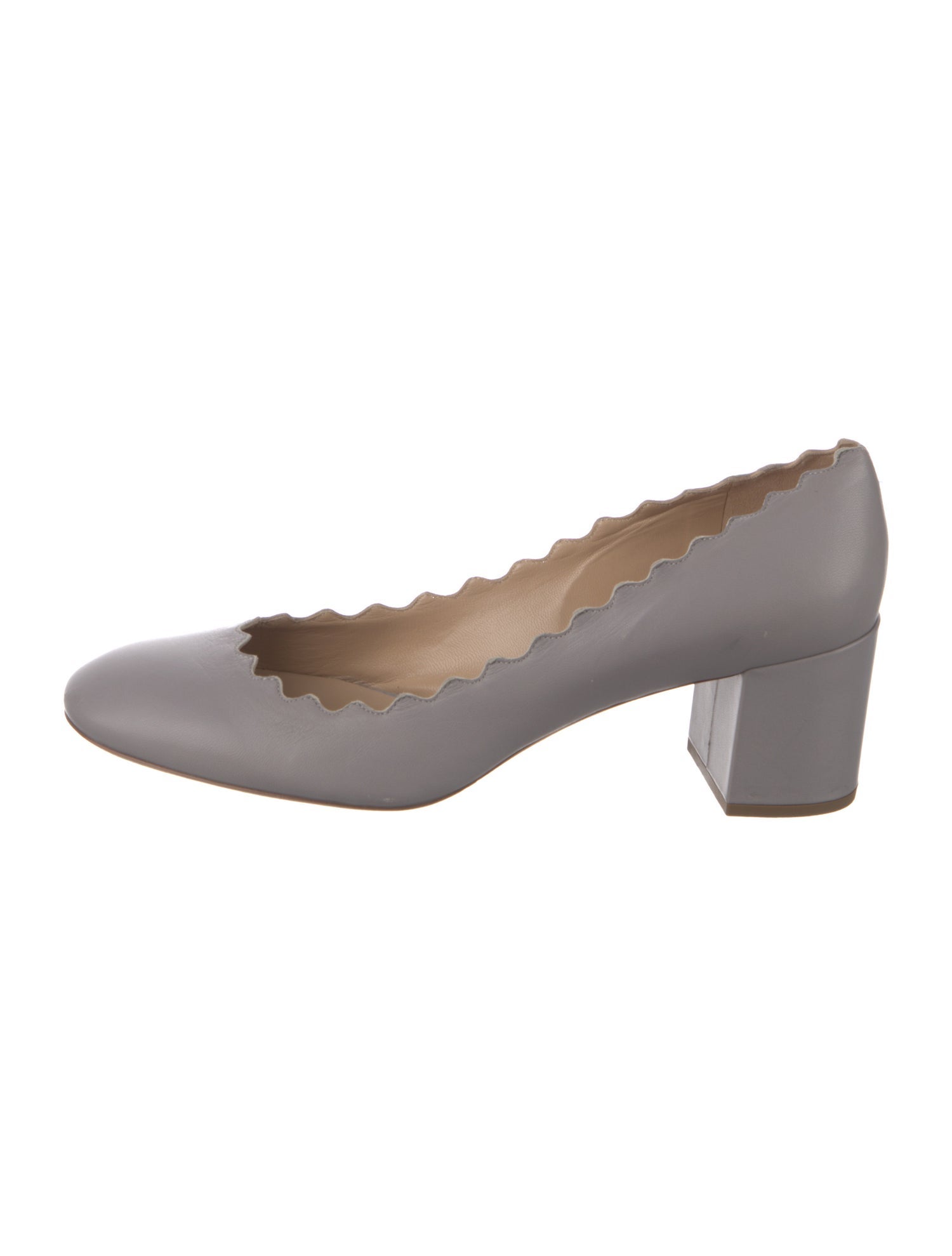 Chloé Leather Scalloped Accent Pumps
