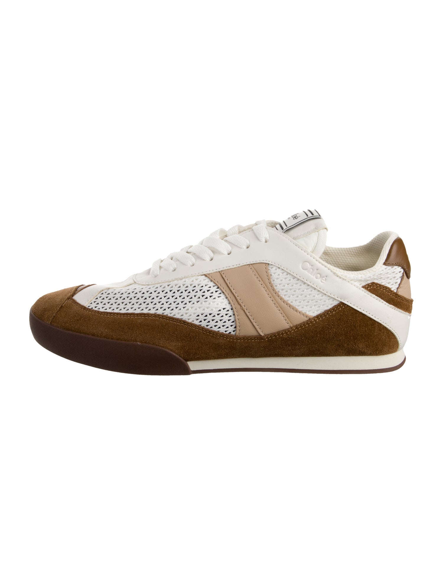 Chloé Leather Colorblock Pattern Sneakers