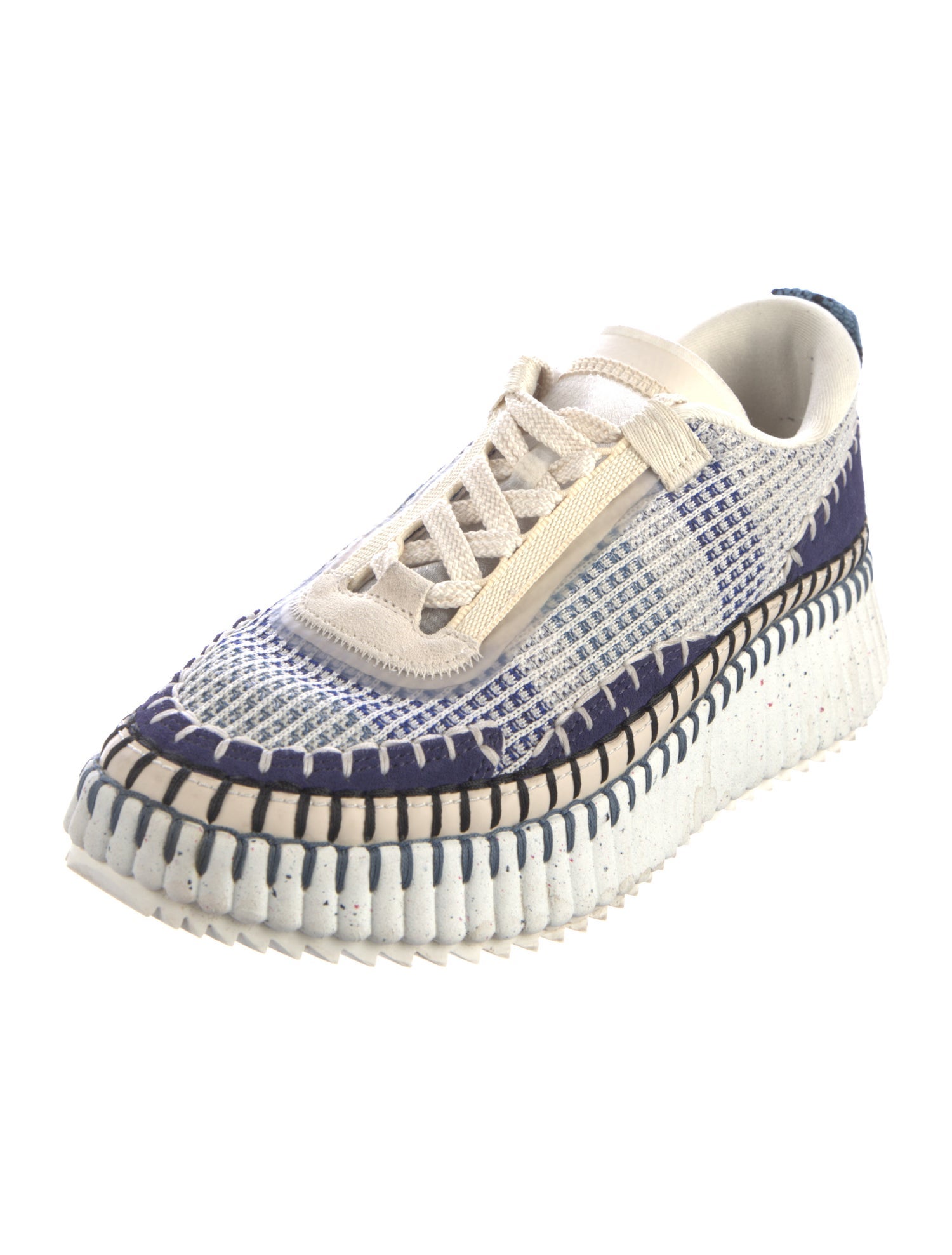 Chloé Patterned Whipstitch Trim Sneakers