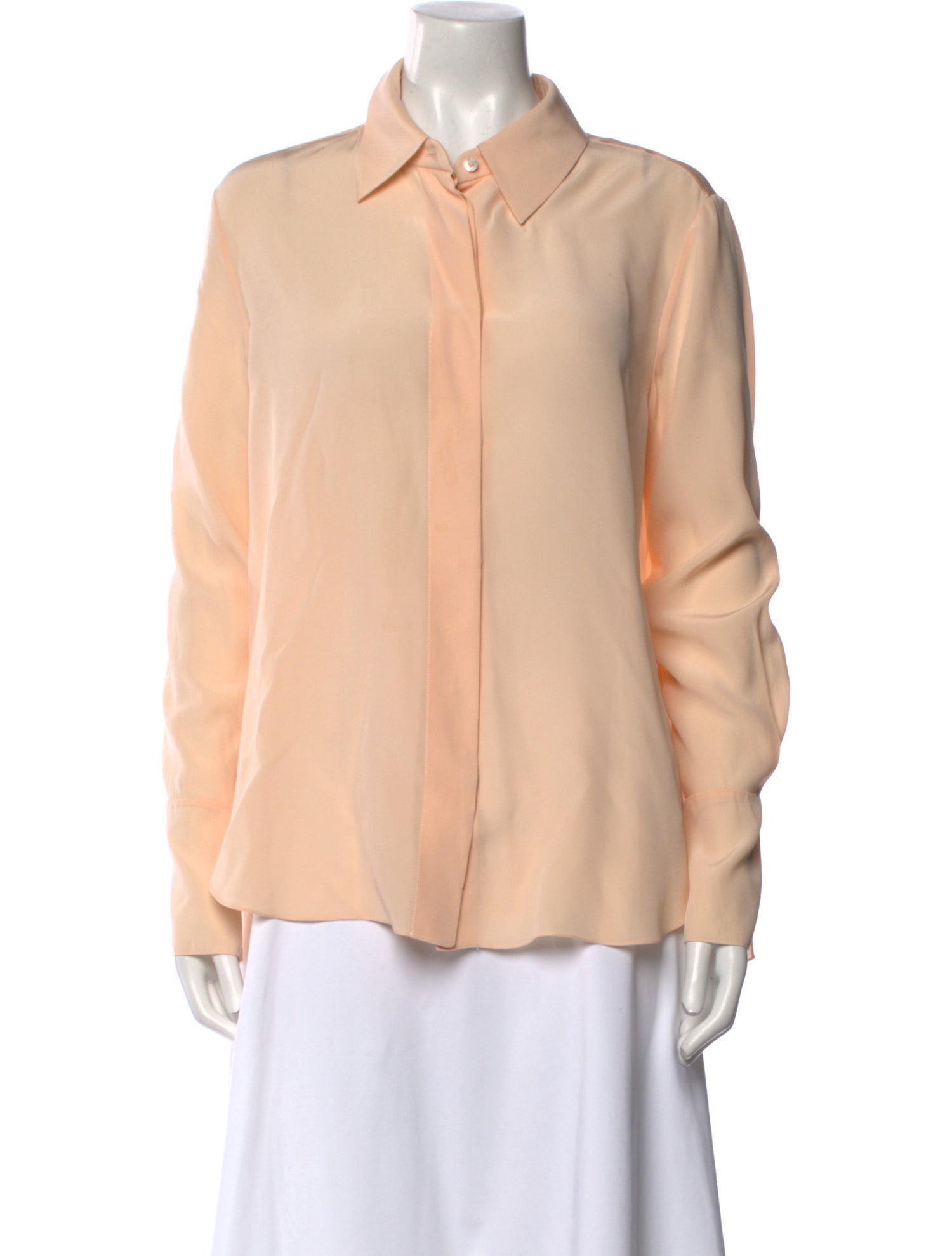 Chloé Silk Long Sleeve Button-Up Top