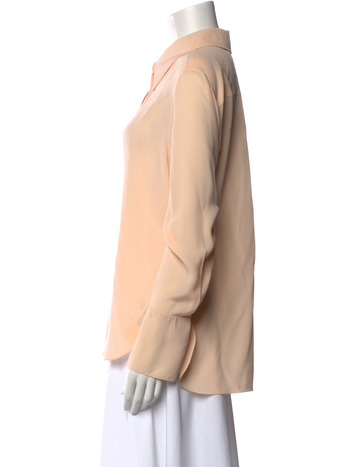 Chloé Silk Long Sleeve Button-Up Top