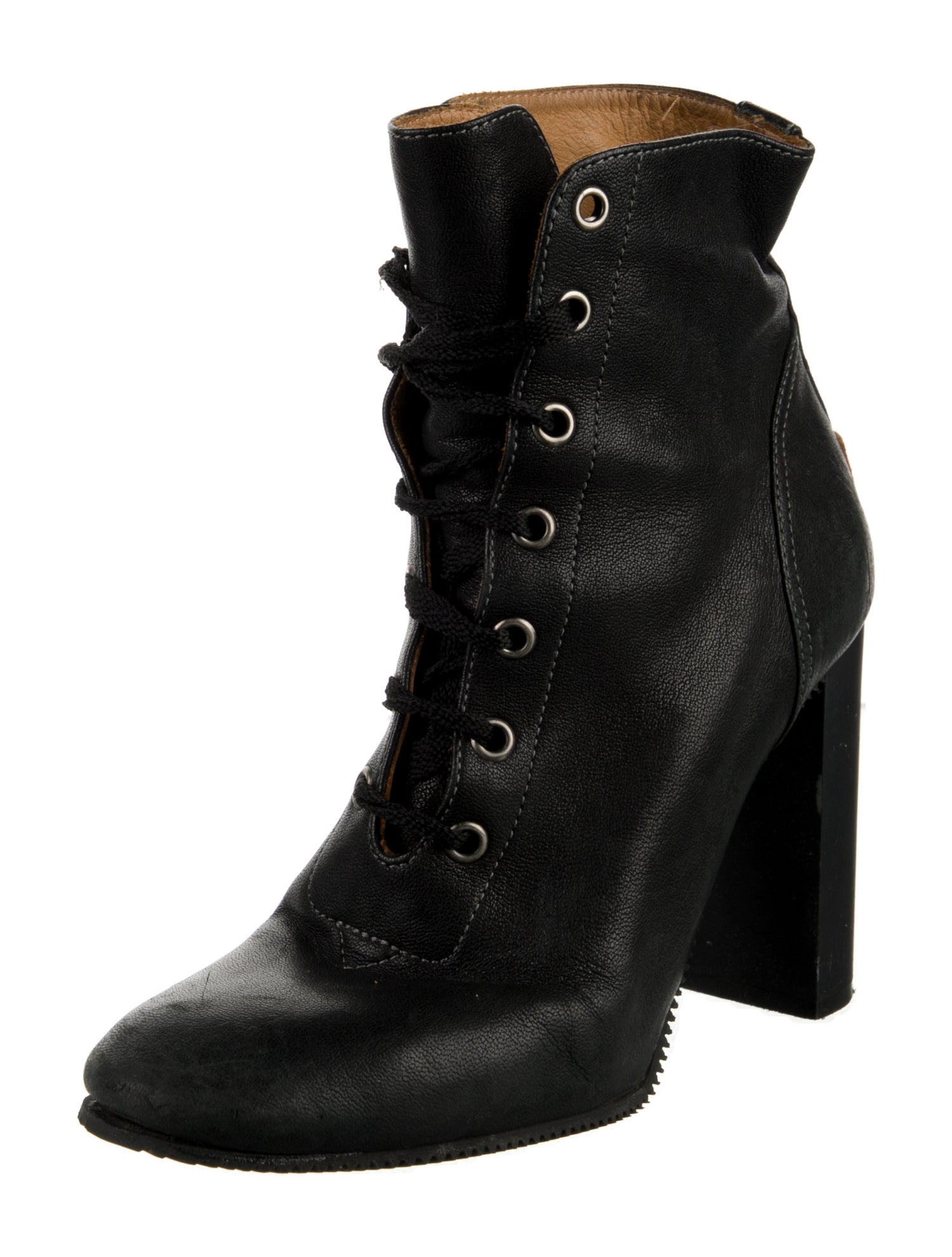 Chloé Leather Lace-Up Boots