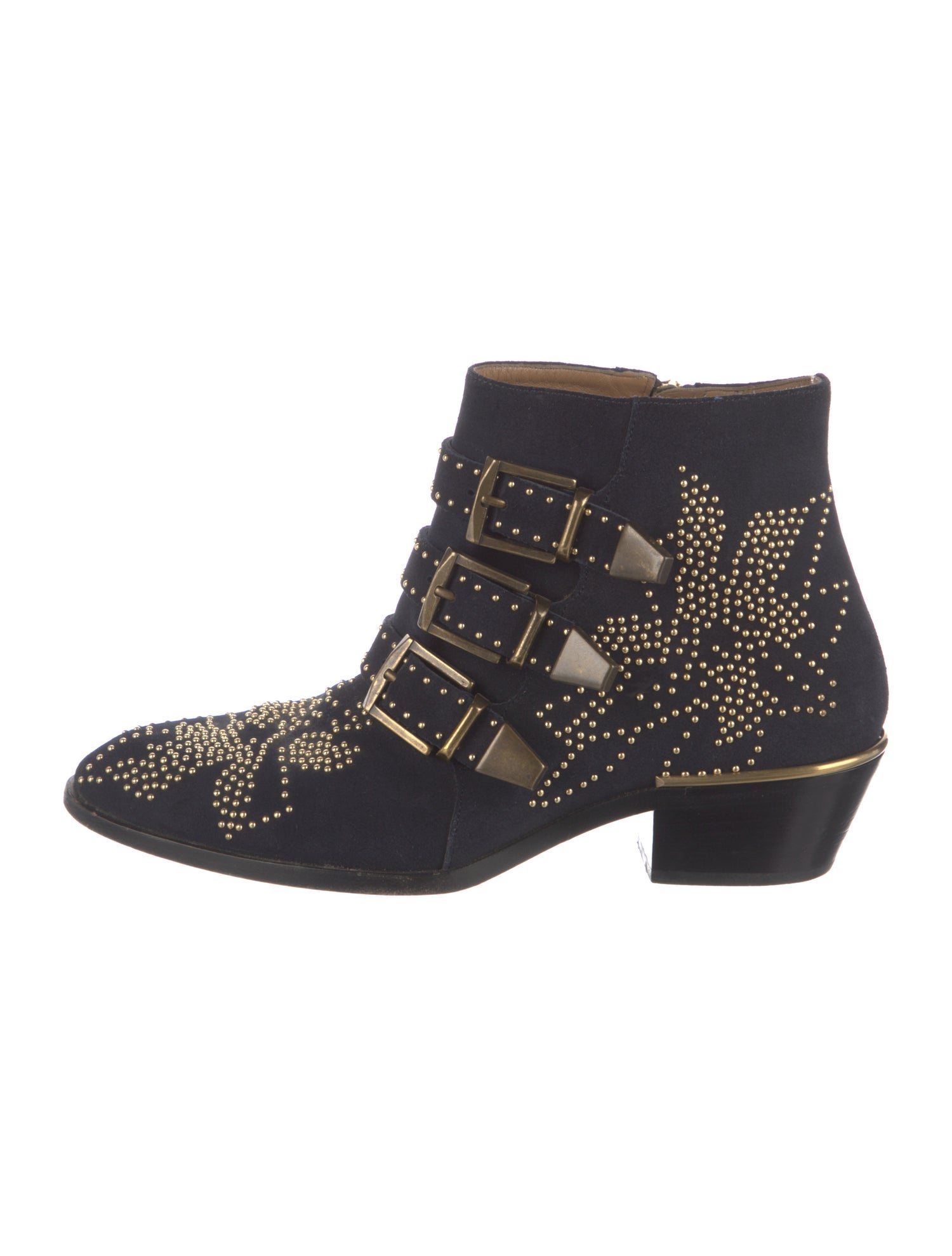Chloé Suede Patterned Western Boots