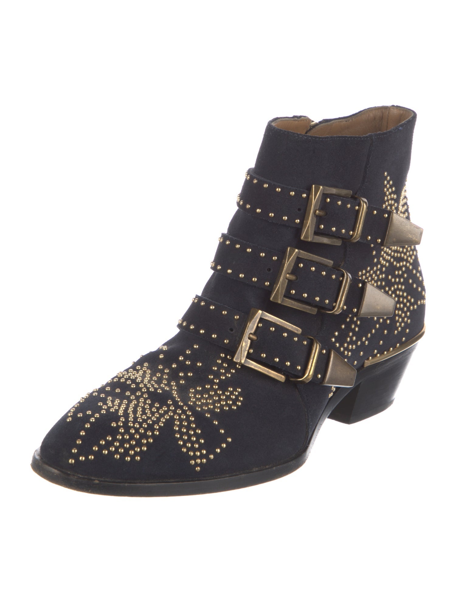 Chloé Suede Patterned Western Boots