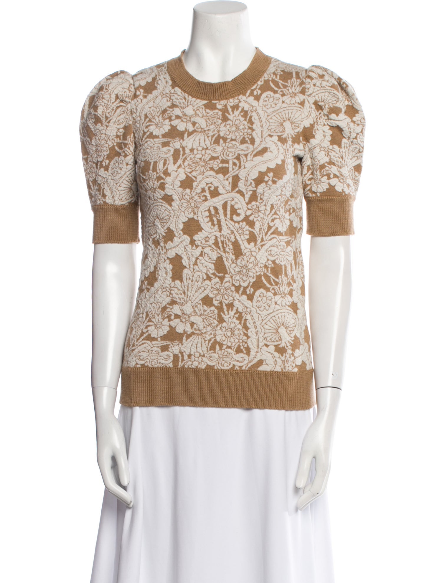 Chloé Floral Print Crew Neck Sweater