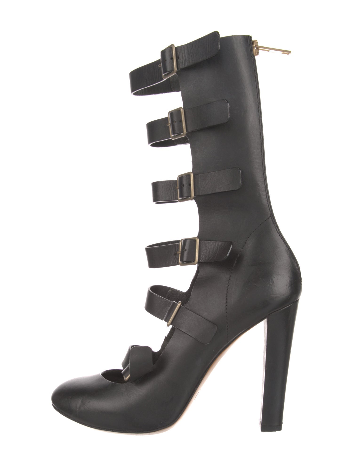 Chloé Leather Cutout Accent Combat Boots