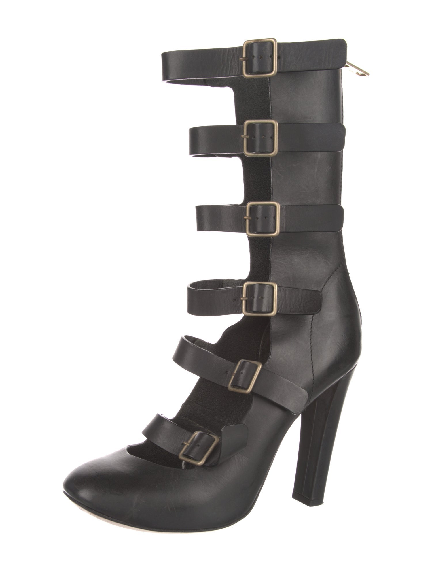 Chloé Leather Cutout Accent Combat Boots